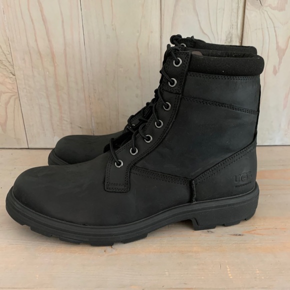 UGG BILTMORE WORKBOOT BLACK LEATHER NEW - Picture 7 of 9